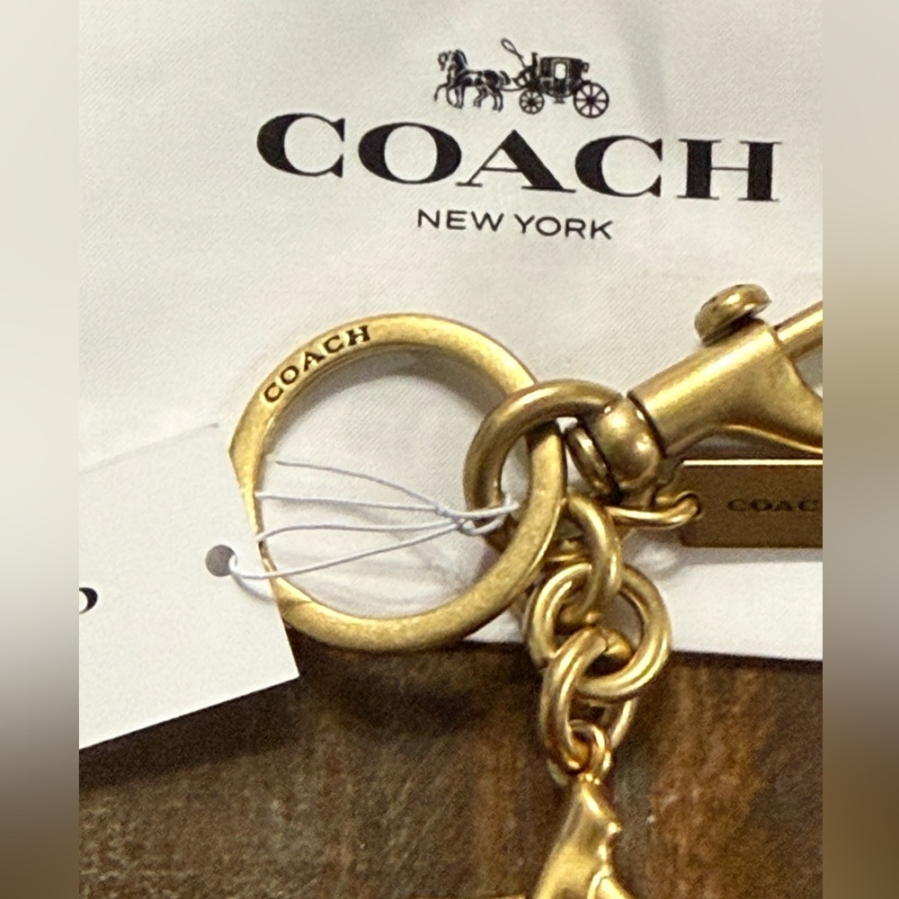 NWT Coach Cherry Glitter Gold Tone Keychain Bag Charm NWT - Picture 4 of 5